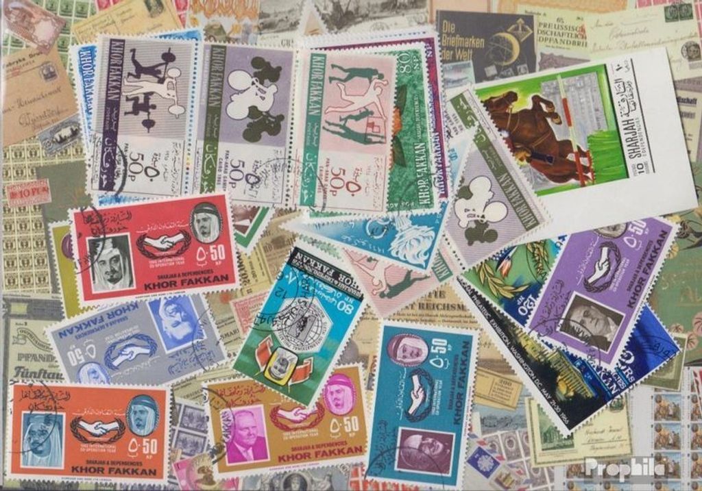 Briefmarken Sharjah / Khor Fakkan 20 verschiedene Marken