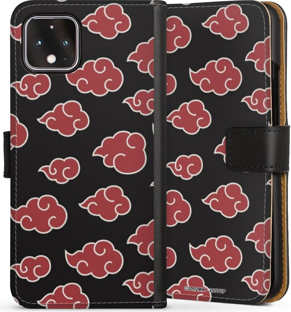 DeinDesign Klapphülle für Google Pixel 4 Handytasche Lederhülle Tasche Naruto Shippuden Offizielles Lizenzprodukt Akatsuki