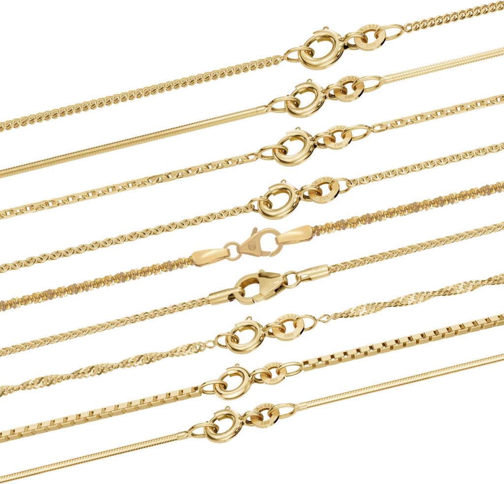 Goldkette Panzerkette 333 - 8 Karat Gold 1,1 mm - 42 cm Produktbild 