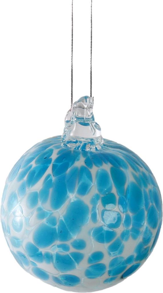 Weihnachtsanhänger aus Glas, transparente, handbemalte Glaskugel mit Weihnachtsbaummotiv, festliche Dekoration für Zuhause
