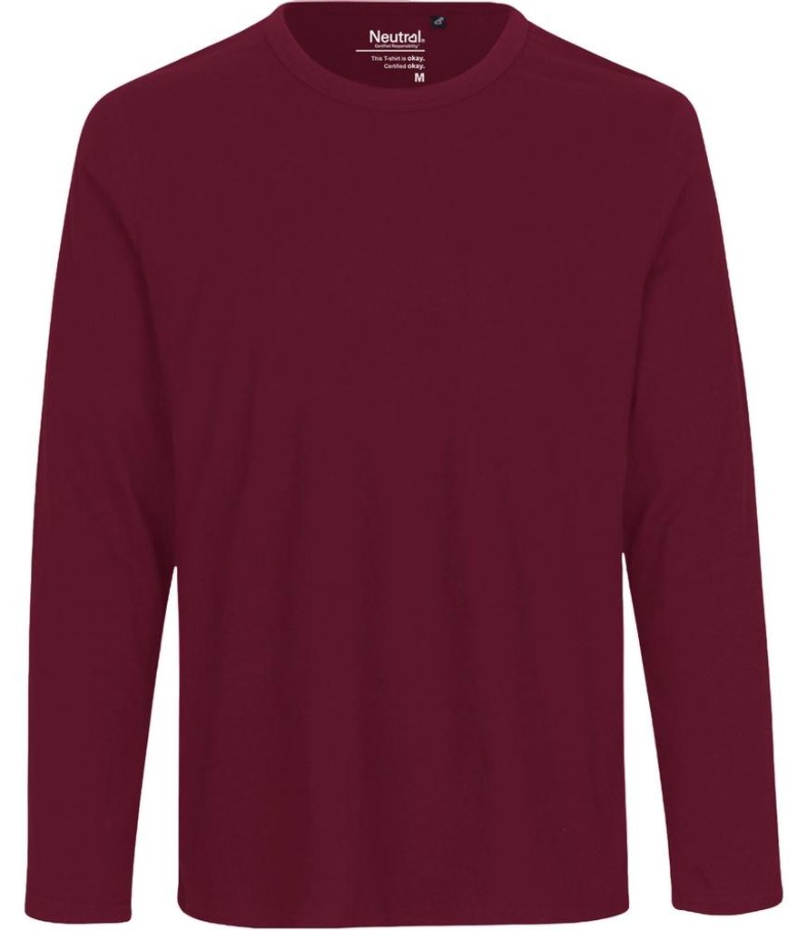 Neutral - T-Shirt für Herren Langärmlig LT4429 (XL) (Bordeaux)