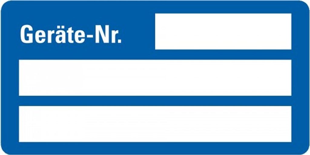 Dreifke Aufkleber I Inventaretikett Geräte-Nr., blau, Dokumentenfolie, selbs...