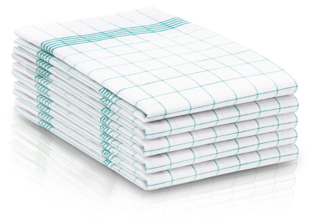 5er Set Geschirrtücher, Baumwolle, 50x70 cm, türkis Produktbild 