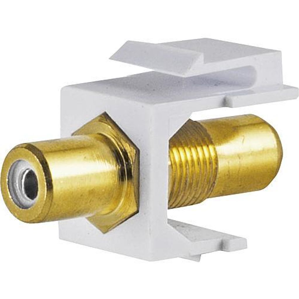 S/CONN maximum connectivity Netzwerk Adapter-Keystone Verbinder Cinch-Buchse vergoldet, weiß (08-10065)