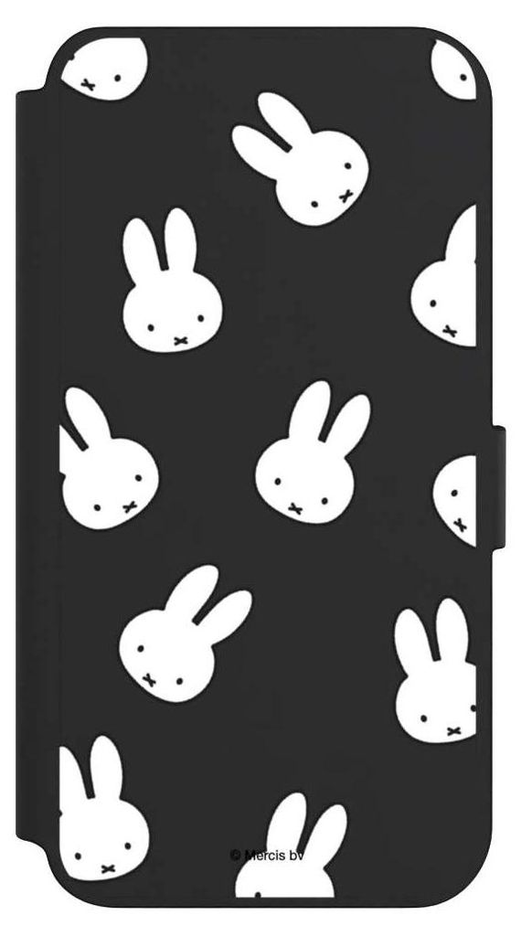 NIVOCASE Klapphülle für Samsung Galaxy S23+ Handyhülle aus Kunst Leder NIVOflip schwarz Muster transparent Miffy