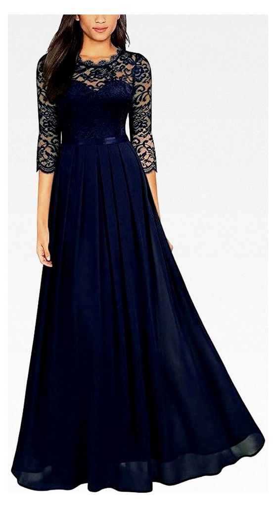 Abendkleid für Damen aus Chiffon mit Spitzen, elegant, 3/4 Produktbild 