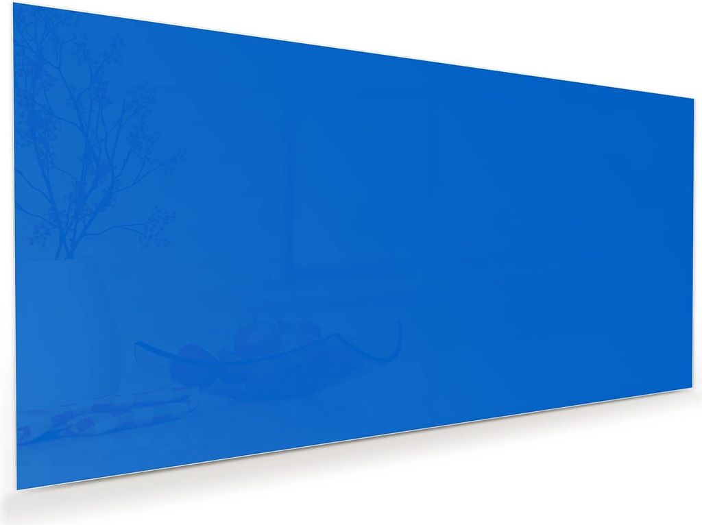 Glasbild 110x55cm in XXL für Wohnzimmer, Schlafzimmer Motiv Blauer Hintergrund II