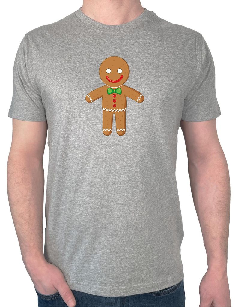 Huuraa Herren T-Shirt Lebkuchenmann Lebkuchenfigur XXL Sport Grey Bio Baumwolle Fairtrade Herrenshirt Geschenkidee