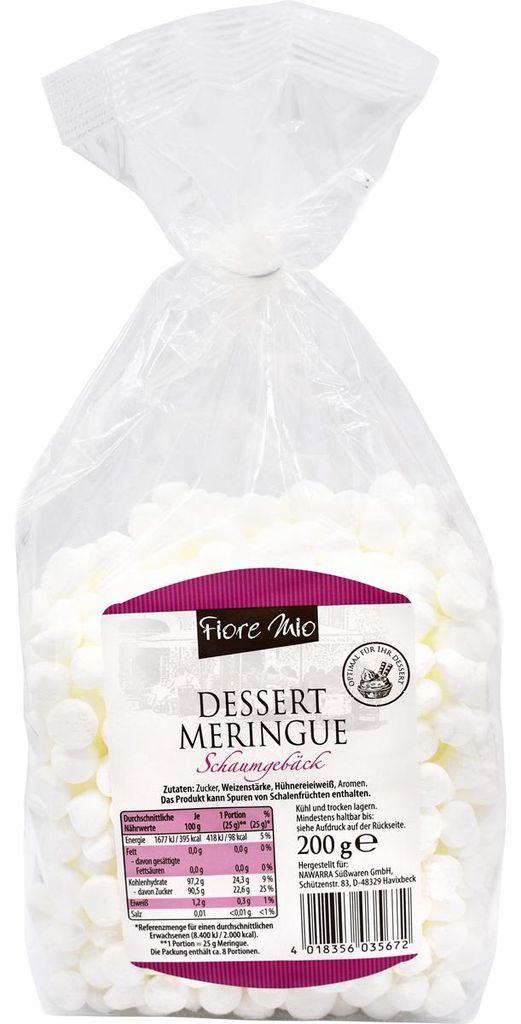 Produktbild Fiore Mio Dessert Meringue Classic Mini Schaumgebäck Tropfen 200g