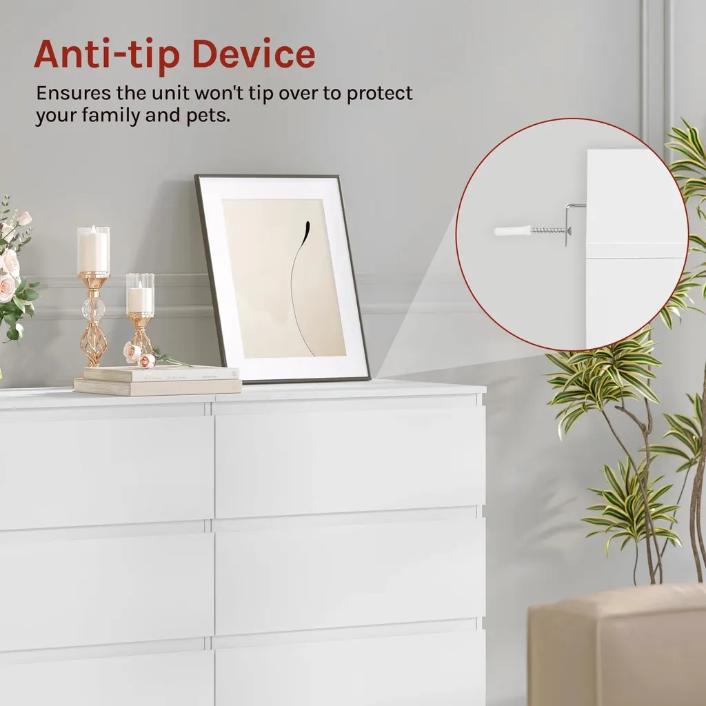 Commode compacte 4 tiroirs blanche - Solution rangement petit couloir