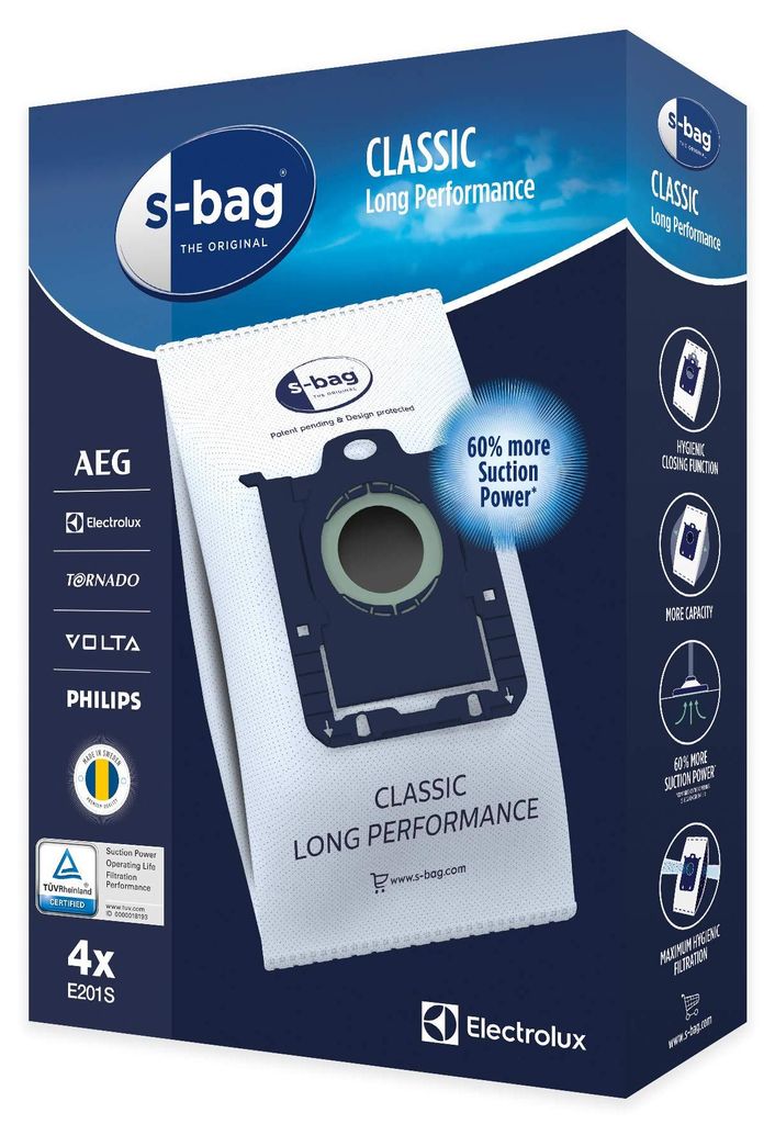 Set di 4 sacchetti per aspirapolvere Electrolux E201S Immagine del prodotto 