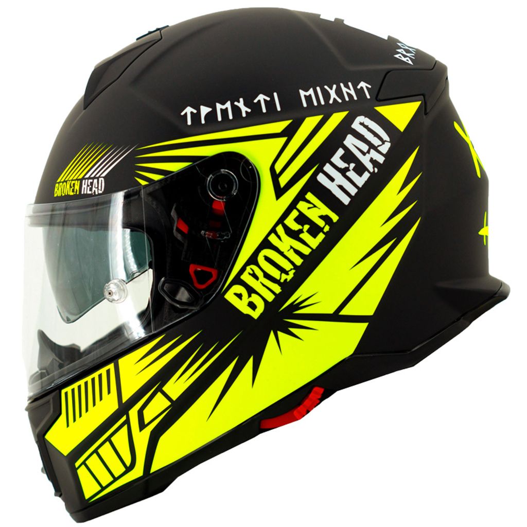 - Leichter Racing Motorradhelm & Integralhelm XS Broken Head BeProud Carbon Ltd Matt-Schwarz & Grün 53-54 cm