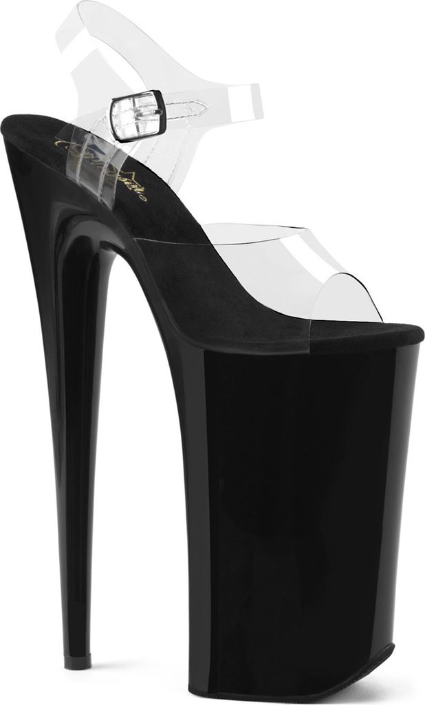 BEYOND-008 Uni Sandale von Pleaser, Transparent Schwarz Produktbild 