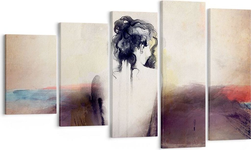 Bild auf Leinwand - Leinwandbild - Frau handeln nackt - 100x60cm - Wand Bild - Wanddeko - Leinwanddruck - Bilder - Kunstdruck - Wanddekoration - Le...