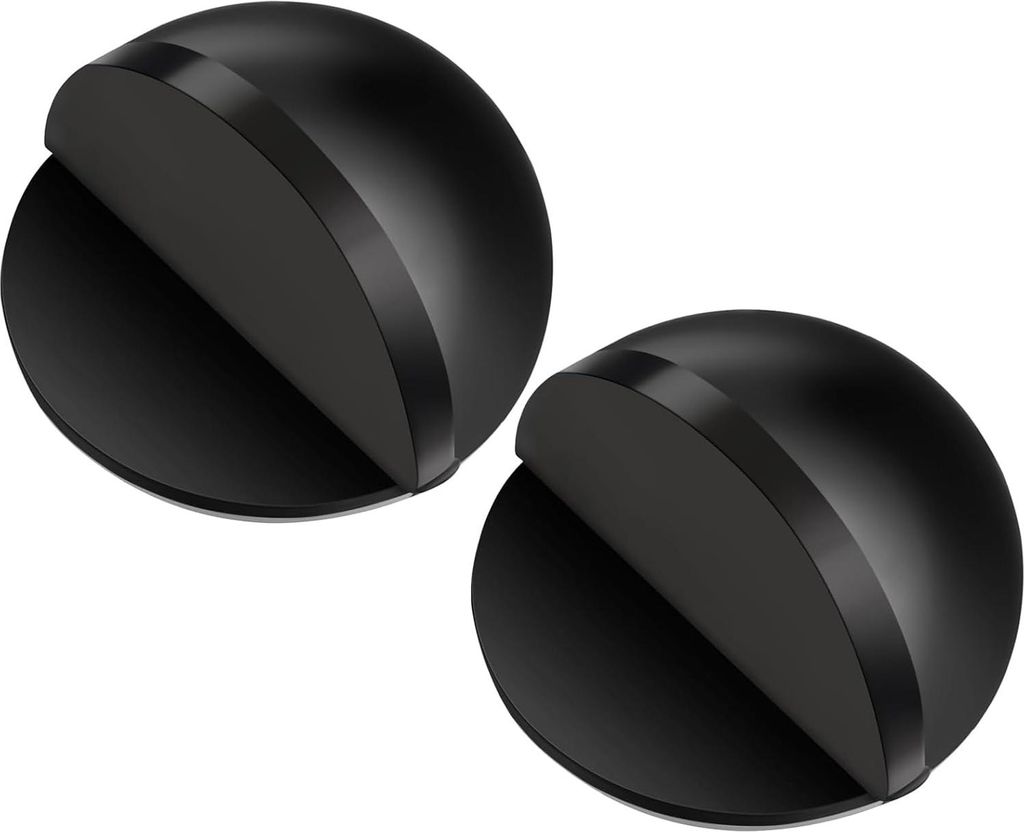 Selbstklebender Boden Türstopper Ovaler Türstopper aus Edelstahl Bodenmontierter Halbmond Wandschutz mit Kleber für Hartboden Glastür(Schwarz,2...