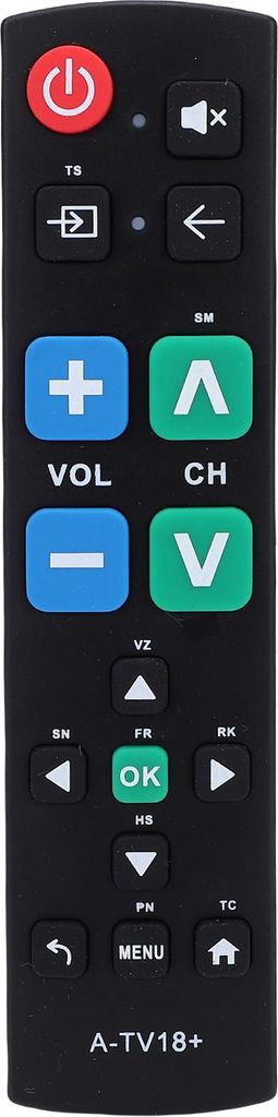 Fernbedienungsersatz für Samsung-Fernseher Große Tasten ABS-Fernbedienung Einfacher Zugriff Schwarz