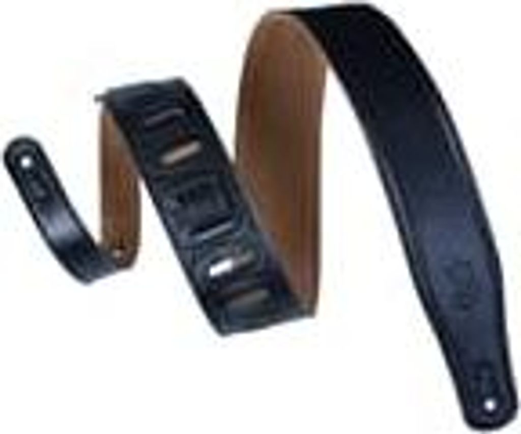 M26GF-BLK 2 1/2" Garment Leather Guitar Strap Black