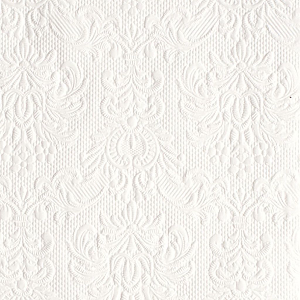 Servietten Papier 25x25cm 3-lagig Elegance geprägt 15 Stück Weiß