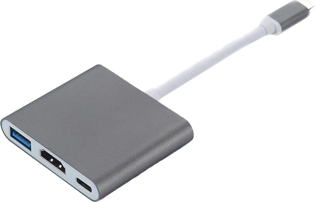 Hub USB-C Premium INF 3-in-1: HDMI 4K, USB 3.0, Ricarica Rapida