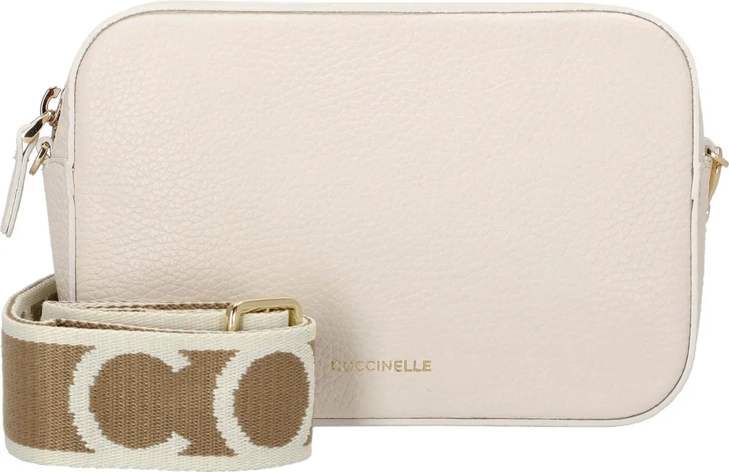 Borsa Coccinelle Tebe S Perla - Camera Bag Iconica in Vera Pelle