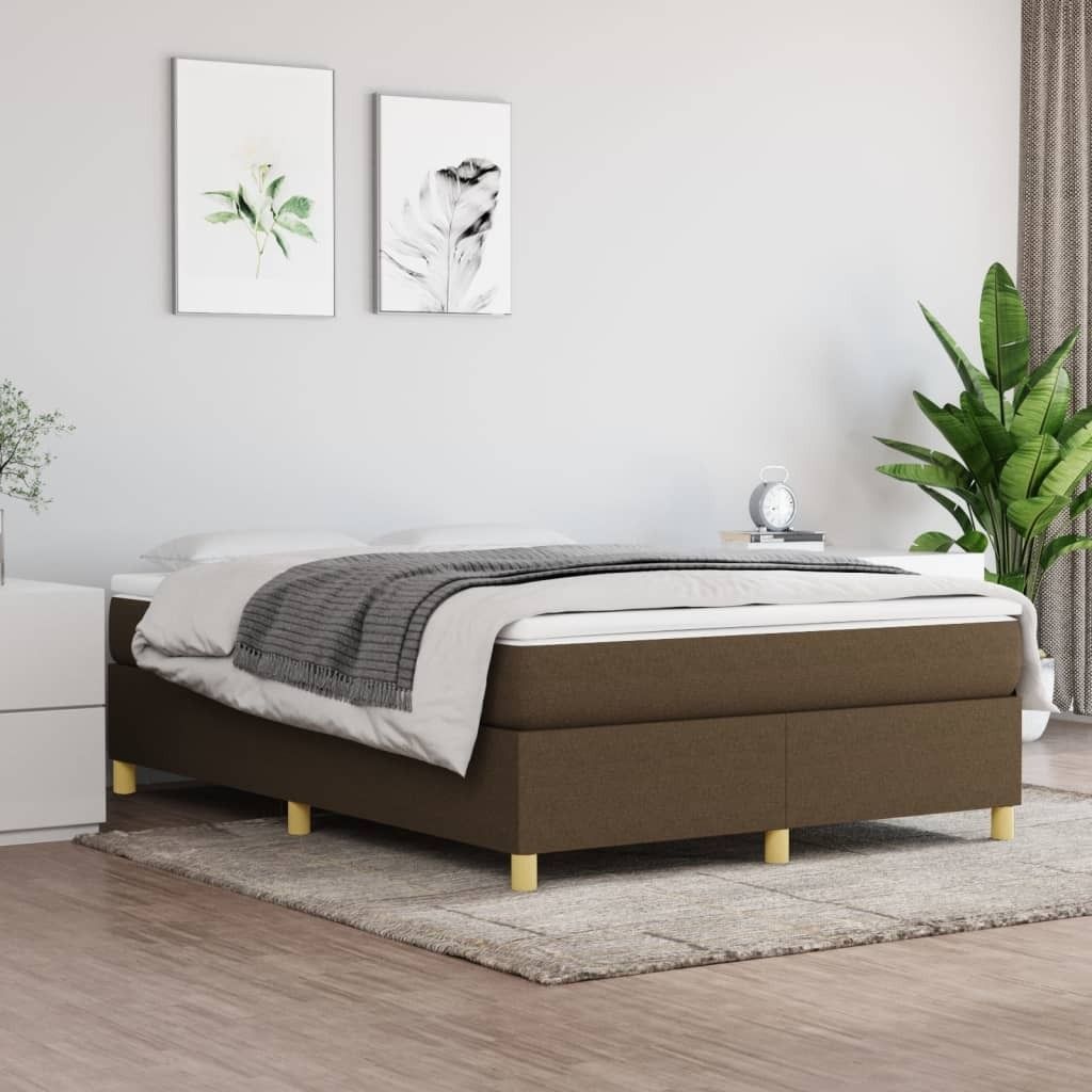 "2024"cloris Boxspringbett mit Matratze Dunkelbraun 140x190 cm Stoff - Klassische Betten CHY53302336