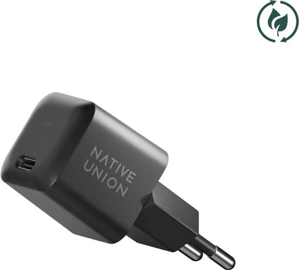 Native Union Caricabatterie GaN 30W Nero: Ricarica Rapida per iPhone e Mac