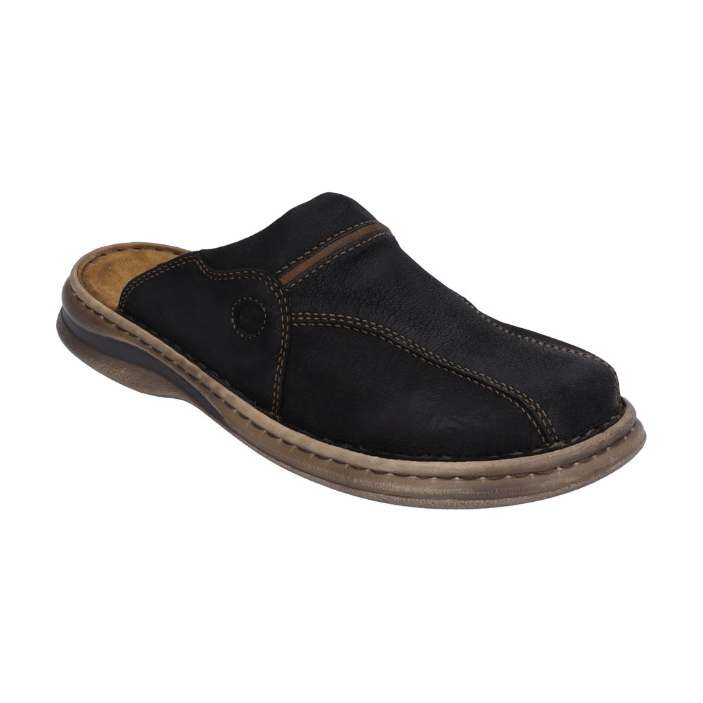 Josef Seibel Herren Leder Clogs Pantoletten Klaus 10999-635, Größe:42 EU, Farbe:Schwarz
