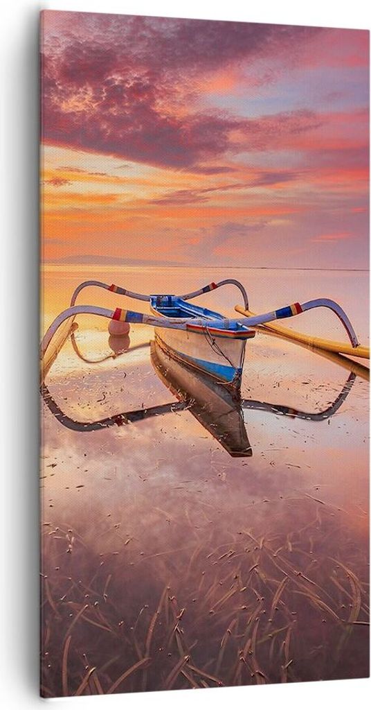 Bild auf Leinwand - Leinwandbild - Einteilig - £ódŸ Westen Die Sonne - 65x120cm - Wand Bild - Wanddeko - Wandbilder - Leinwanddruck - Bilder - W...