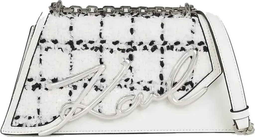 Petit Sac Besace Karl Lagerfeld K Signature 2.0 Noir Boucle Argentée