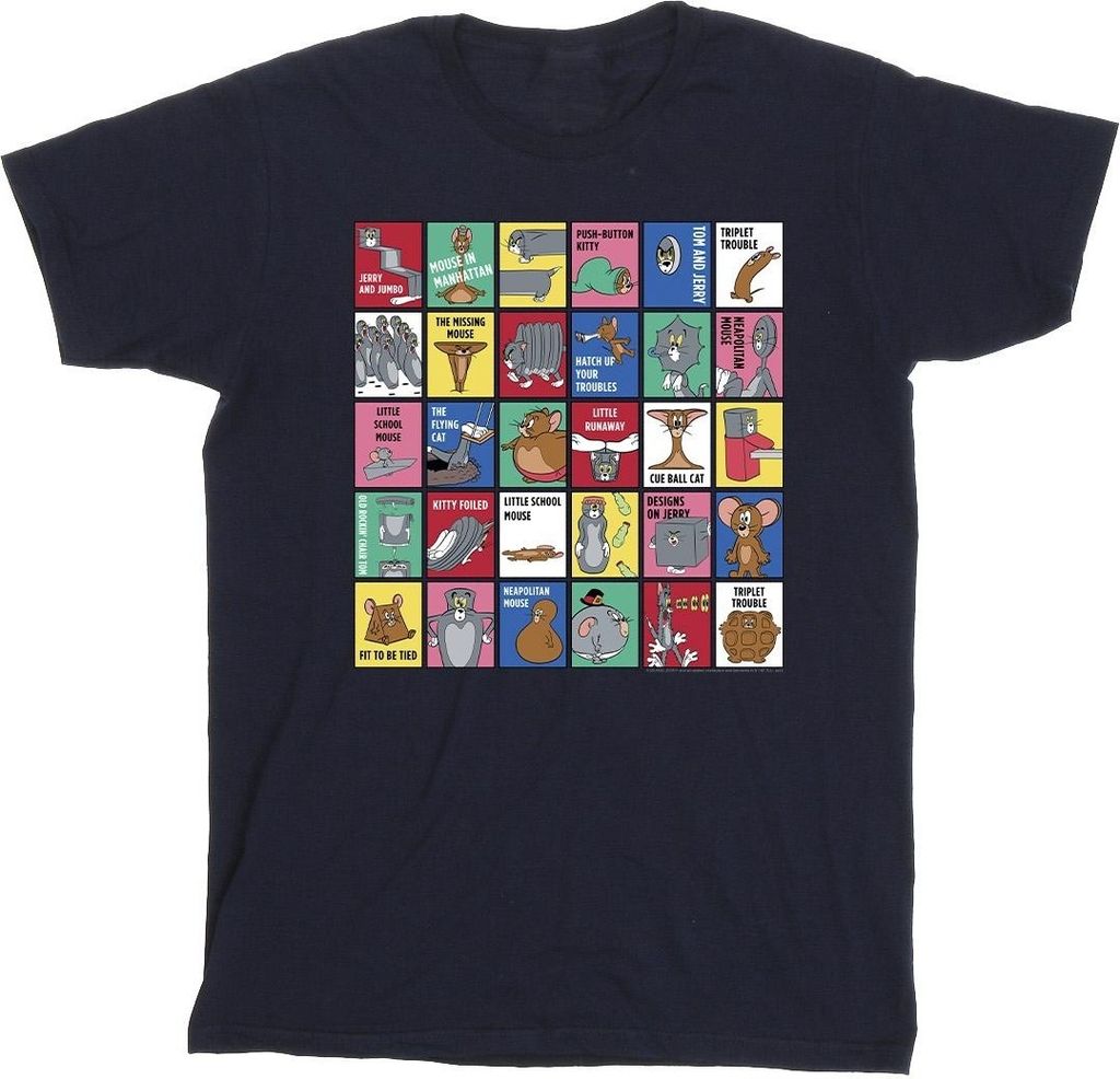 Tom And Jerry - "Grid Squares" T-Shirt für Jungen BI38736 (116) (Marineblau)