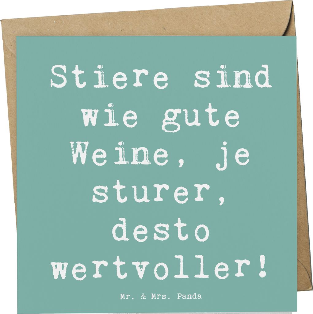 Mr. & Mrs. Panda Klappkarte Spruch Sturer Stier - Produktbild 