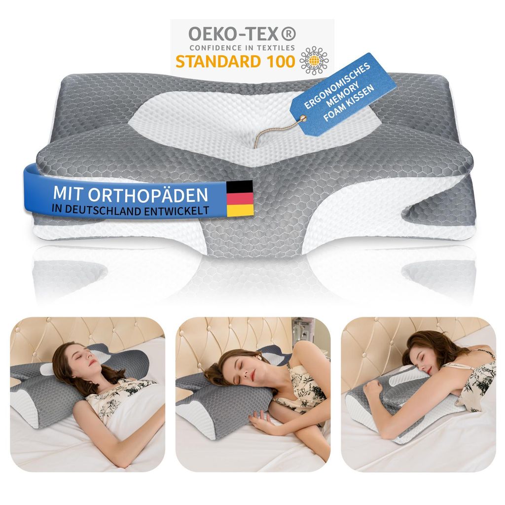 Kopfkissen Nackenschmerzen, Ergonomisches Memory Foam Produktbild 