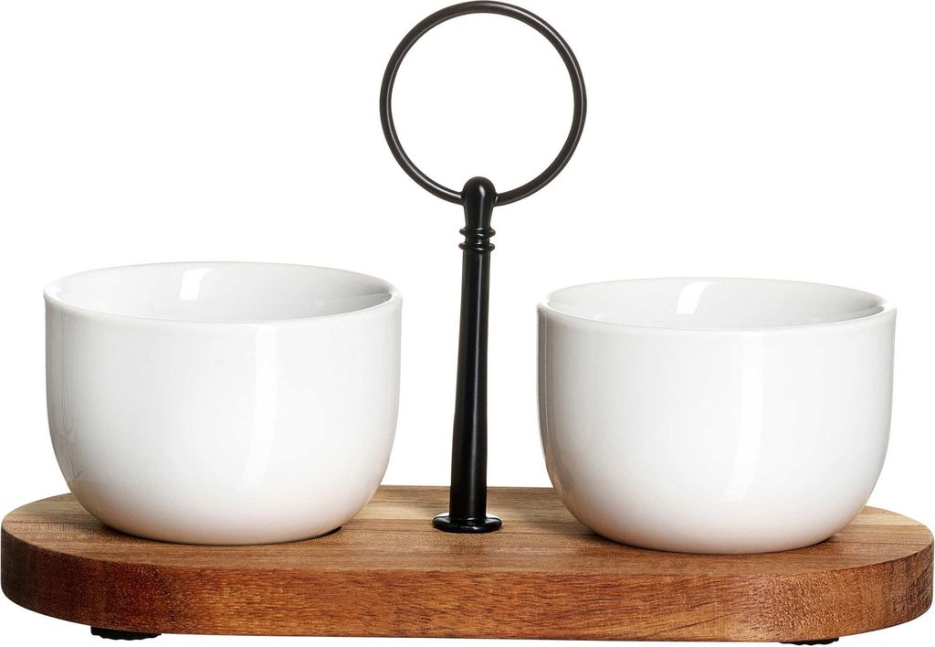 Gandia Set Dipschalen 8 cm + Tablett