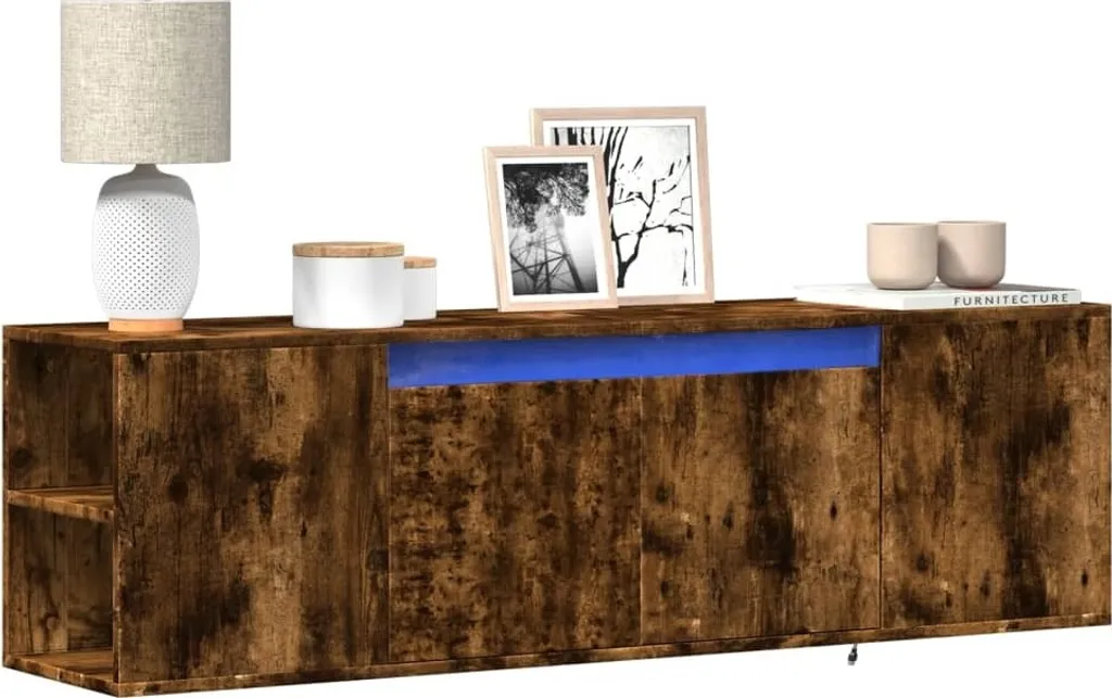 Mobile TV Luxury Rovere Fumé 135 cm LED - Collezione 2025