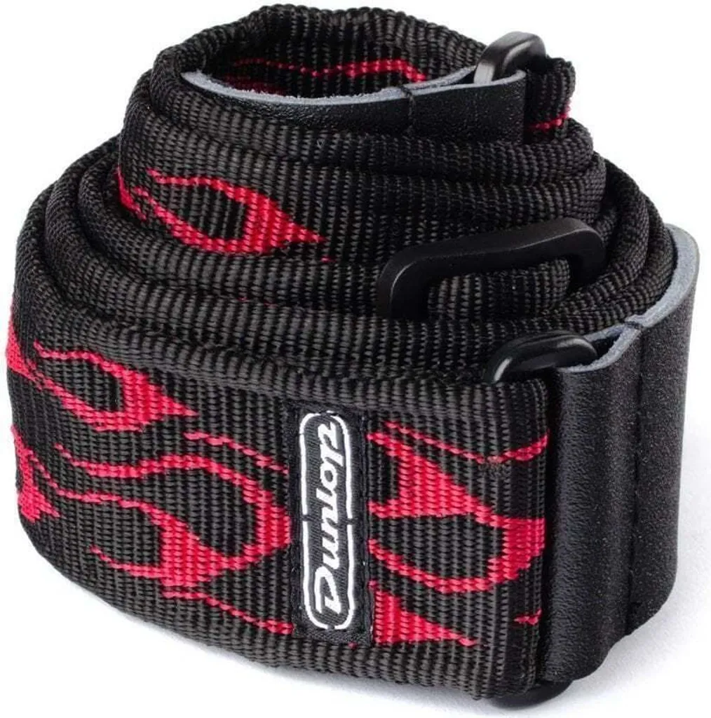 Courroie de Guitare Dunlop D38 Rouge Idéale pour Scène et Longues Sessions