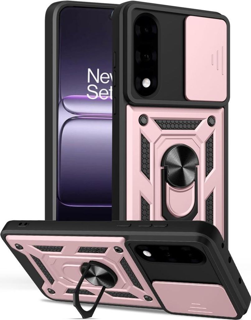 OnePlus Nord 5 Hülle - Coverup Armor Ring Ständer Back Cover mit Kamera Schutz - Roségold