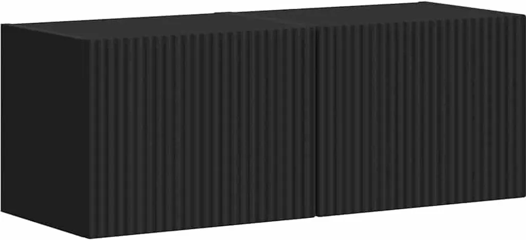 Set 2 Mobili Porta TV vidaXL Nero Parete 60 cm - Arredo Pratico e Sicuro