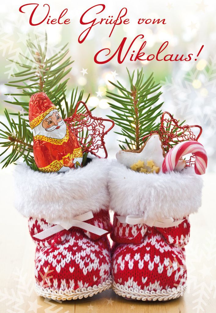 Nikolaus - Glückwunschkarte im Format 11,5 x 17 cm mit Briefumschlag
