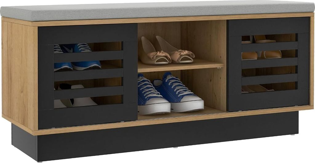 COSTWAY Schuhbank, 2 in 1 Sitzbank & Schuhregal 6 Fächer, Produktbild 