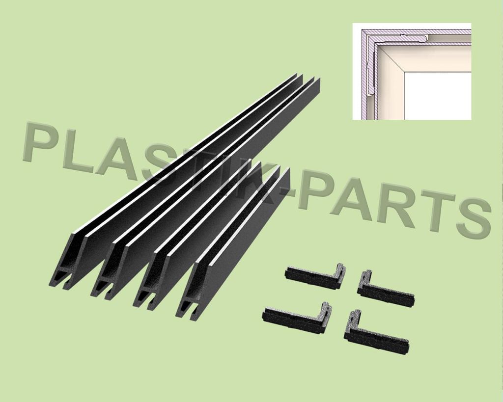 Fensterrahmen Kellerfenster Kippfenster Komplettsatz Bausatz 266mm 729mm schwarz