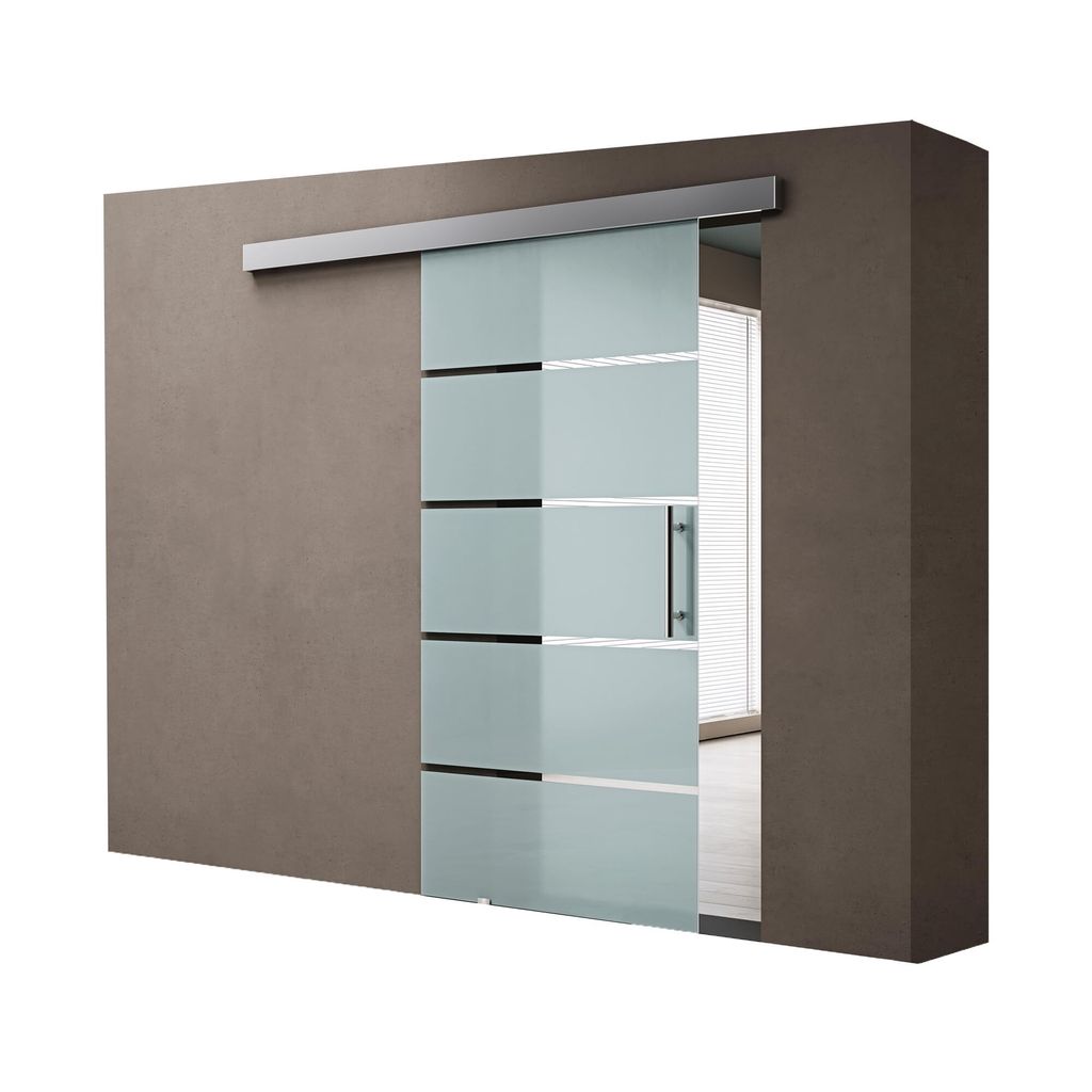 doporro Glasschiebetür komplettset Softclose 77,5 x 205cm Produktbild 