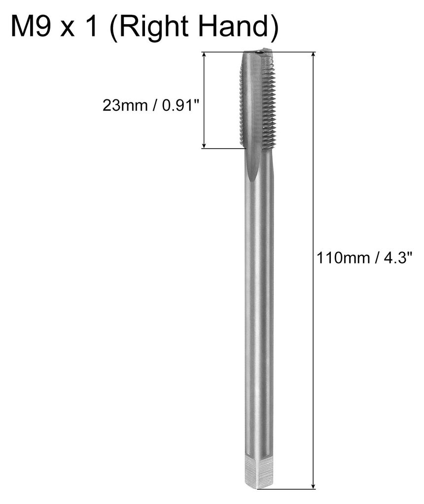 Metrische Gewindebohrer M9 x 1 H2 110mm Extra langer gerader Fl?ten-Gewindeschneidemaschine Gewindeschneidewerkzeug