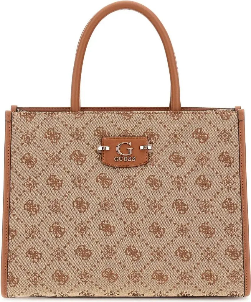 Sac Guess Neda Hobo Latte Logo - Design Logotypé et Finition Dorée Chic