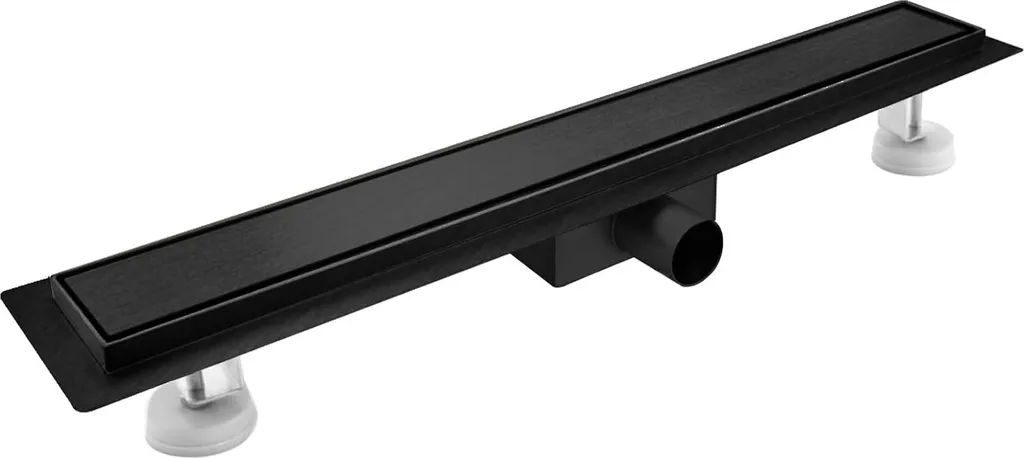 Scarico Doccia 110 cm Nero Opaco - Sifone 360 e Filtro Capelli Inox