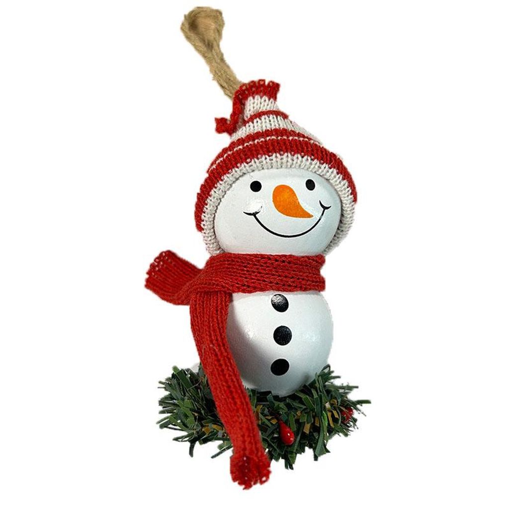 Heikoeco Weihnachten Holzperlen Schneemann Figuren – Dekoration für Weihnachtsbaum, Holzanhänger für Innenbereich, Ideal als Weihnachtsgesch...
