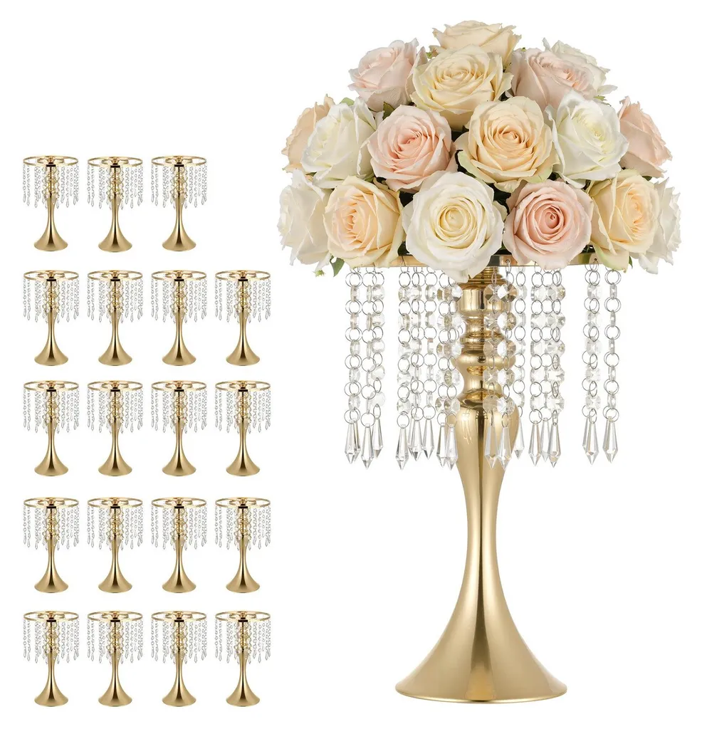 Vases de mariage pour banquet et fêtes d'anniversaire couleur or