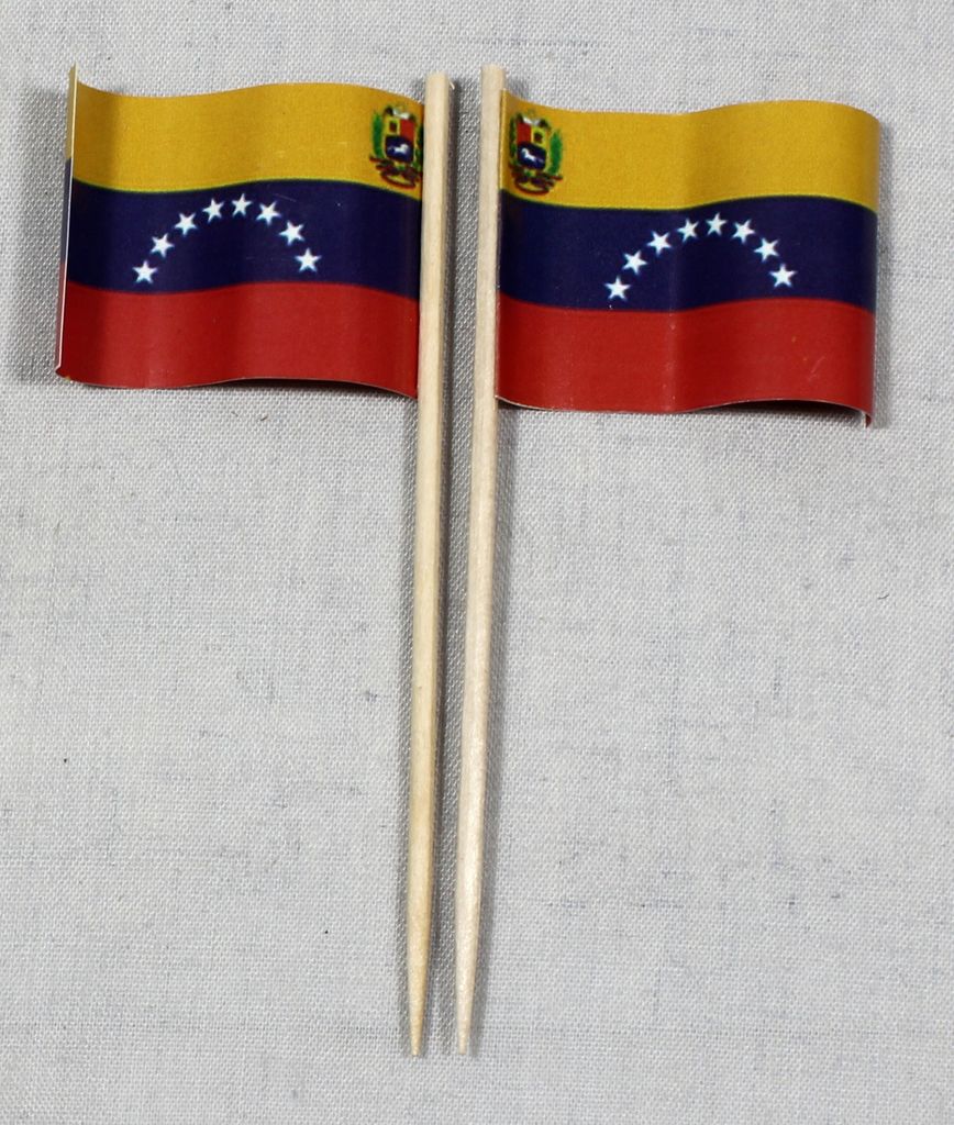 Party-Picker Flagge Venezuela Papierfähnchen in Spitzenqualität 25 Stück Beutel