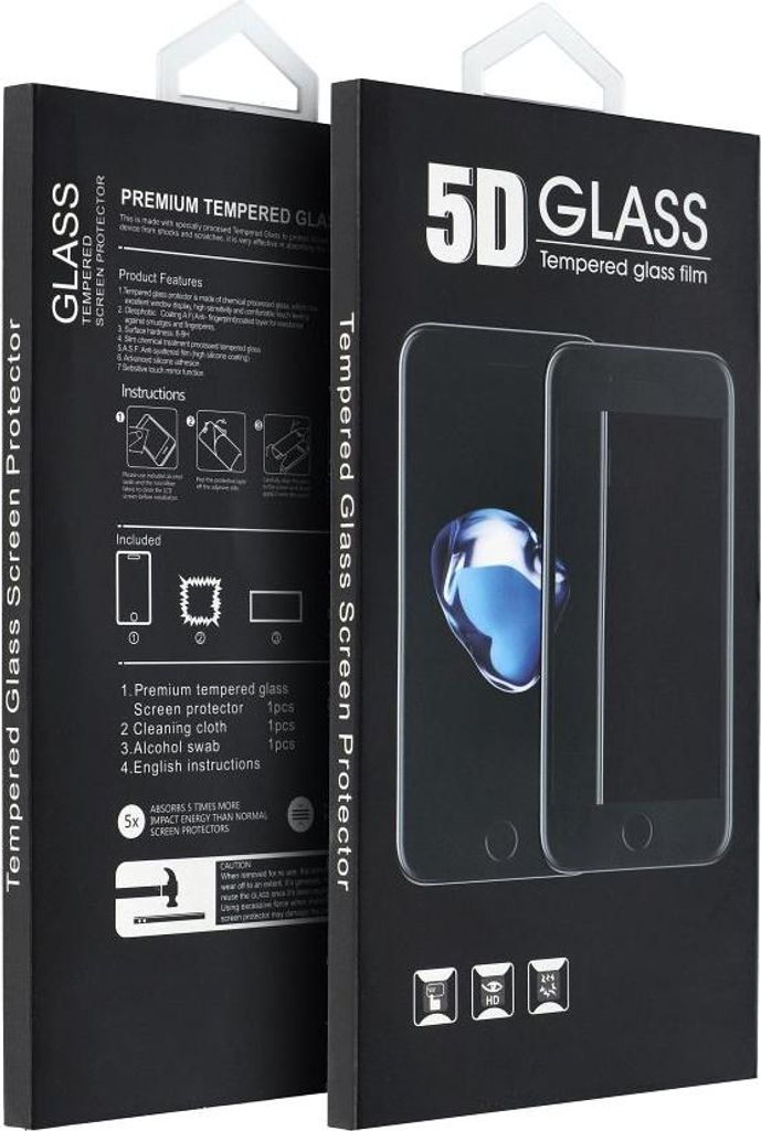 5D Full Glue Tempered Glass -passend für Realme 14 Pro 5G schwarz