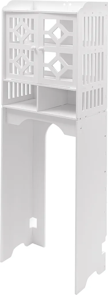 Organisateur salle de bain blanc avec 4 niveaux de rangement verticaux