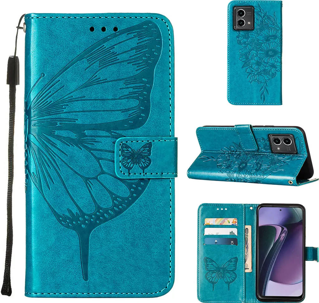 Cover Motorola Moto G Stylus 5G 2023 Blu - Protezione Farfalla 3D